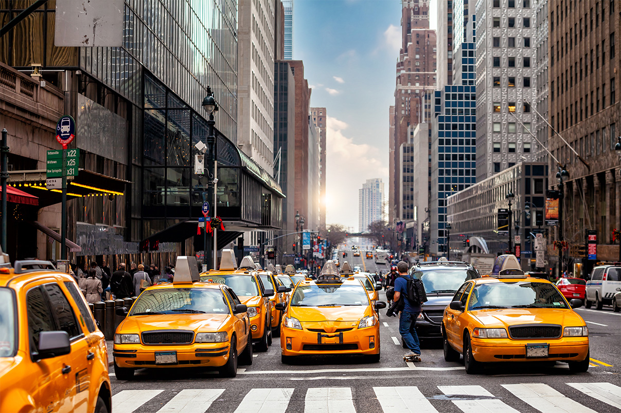 A busy street in New York City